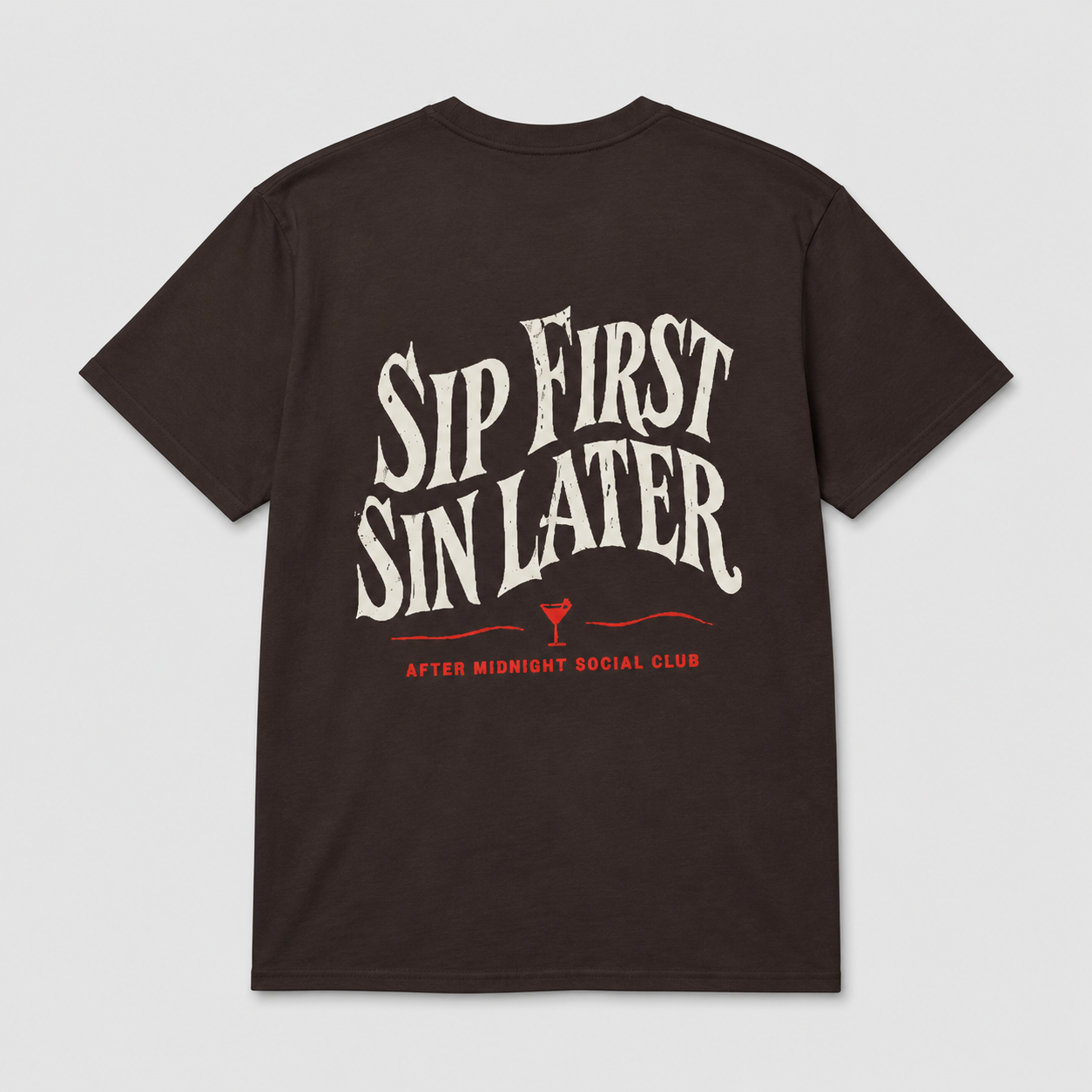 Sip First Sin Later Shirt, Funny Drinking Tee, Adult Humor Party Shirt, Bar Night Graphic Tee, Bachelorette Club Shirt