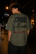 Abstract Grunge Face Graphic T-Shirt | Distressed Text Back Print