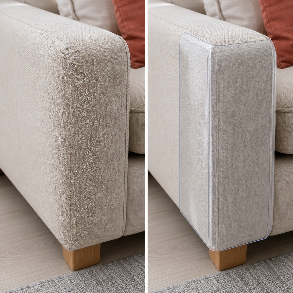 Clear Cat Scratch Furniture Protector – Self-Adhesive Couch & Sofa Shield