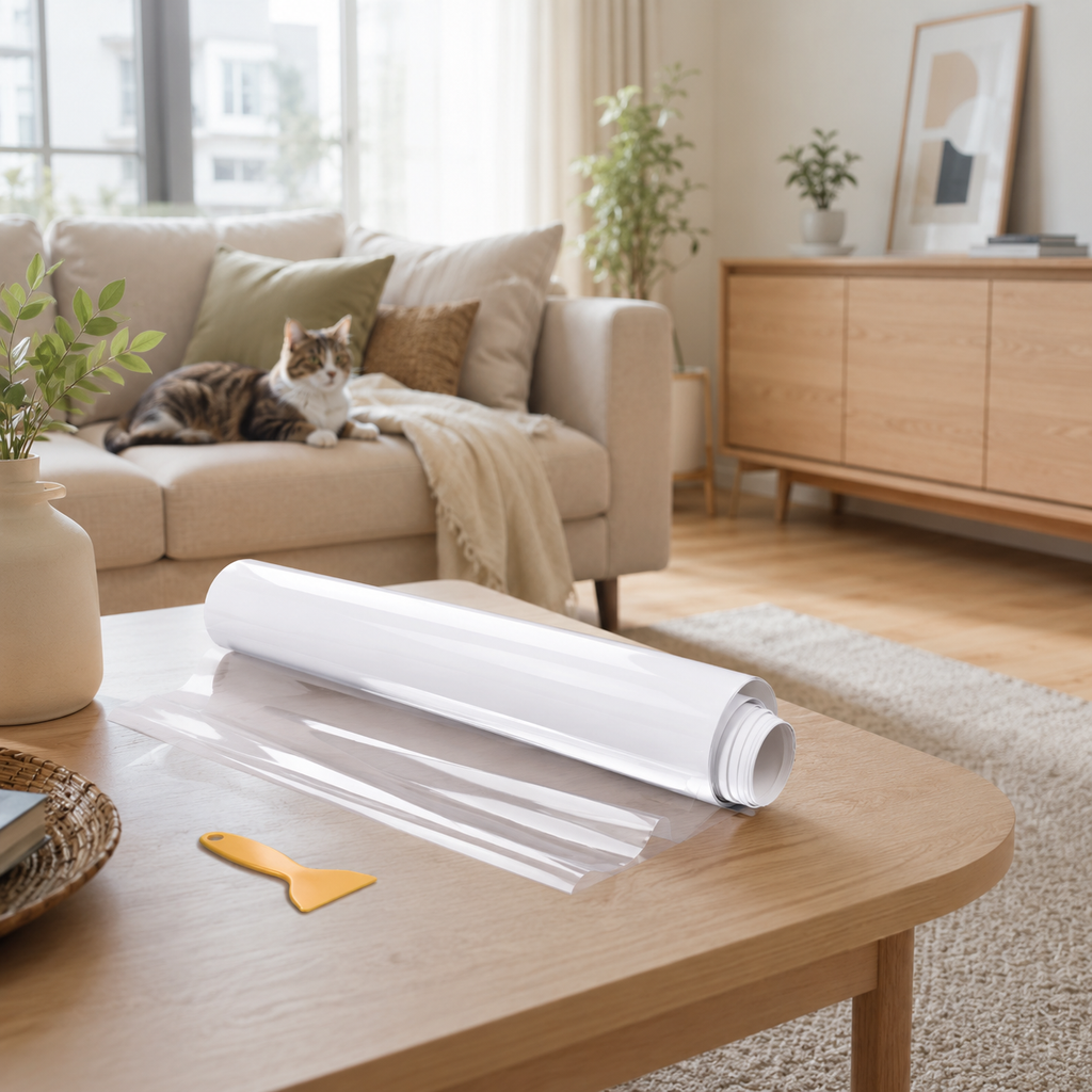 Clear Cat Scratch Furniture Protector – Self-Adhesive Couch & Sofa Shield