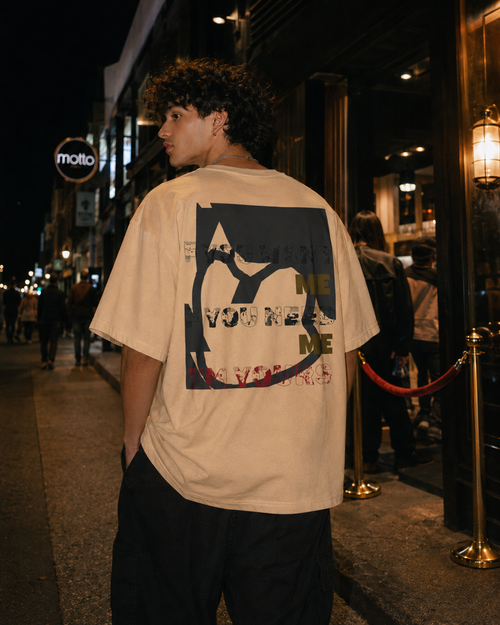 Abstract Grunge Face graphic tee lifestyle photo