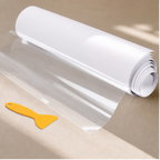 Clear furniture protector roll with scraper applicator